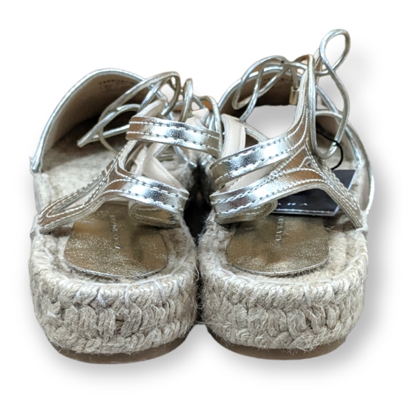ZARA Basic Collection Gold Lace Up Espadrille, 6.5 - Picture 5 of 9